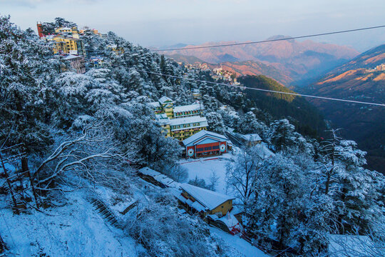 Various views of a snowy Shimla