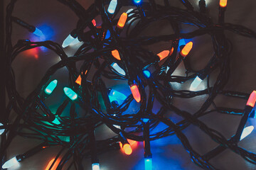 Garlands for decorating the Christmas tree. Lighting for the holiday