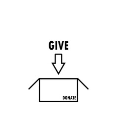 Give and Donation box icon thin line for web and mobile, modern minimalistic flat design.