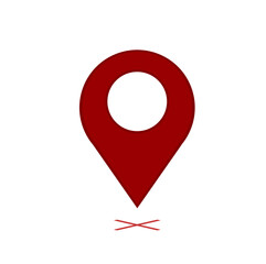 Fototapeta premium Red location gps or pin on white background