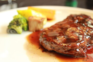 beef steak at the restaurant