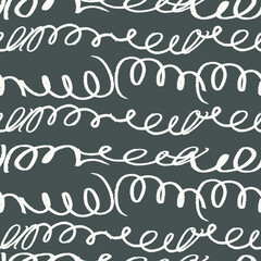 Abstract seamless vector background with grayscale twirled lines. Trendy pattern print design for ceramic tile wallpapers, textile, wrapping gifts
