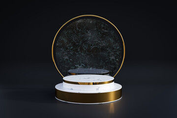 3d rendered. Marble Pedestal for display, pedestal or platform, Blank product stand.
