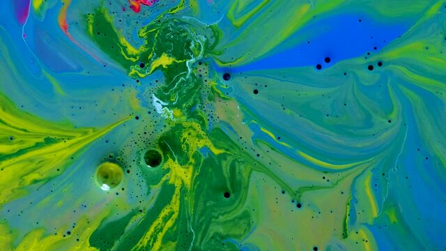 4K Footage, Colors splash background, Abstract liquid painting texture closeup, Luxury color slow motion shot,
