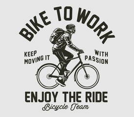 Bike to work for T Shirt graphic