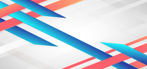 Abstract geometric blue and pink vibrant gradient diagonal on white background with copy space for text.