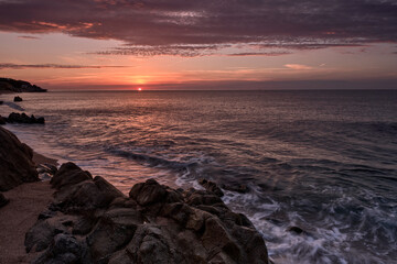 sunset on the beach orange
