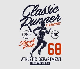 Classic Runner for T shirt graphic