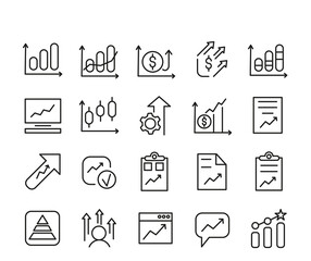 Set of Growth Outline Vector Icon