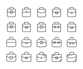 Vector Icons Set Suitcases Bags Briefcases Illustration High Quality
