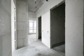 interior of the apartment without decoration