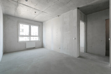 interior of the apartment without decoration