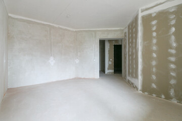 interior of the apartment without decoration