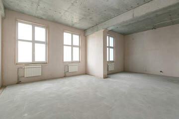 interior of the apartment without decoration