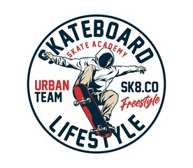 Skateboard lifestyle  graphic illustration