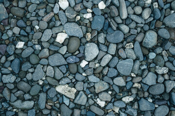 Pebbles stone or river stone  background with vintage filter 