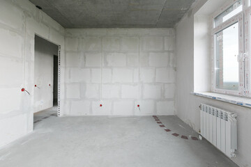 interior of the apartment without decoration