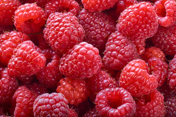 Ripe Delicious raspberries background. Raspberry texture. Healthy food organic concept.