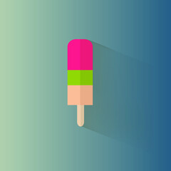 beautiful bright color ice cream illustration on background