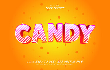 editable text effect, sweet candy style vector design