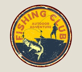 Fishing Club Retro Signs 
