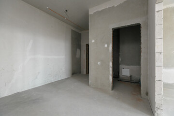 interior of the apartment without decoration