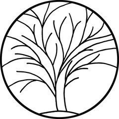 A tree made of lines. Tree symbol. Logo.