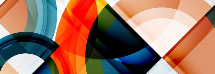 Round shapes, triangles and circles. Modern abstract background