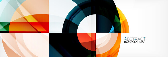 Obraz premium Round shapes, triangles and circles. Modern abstract background