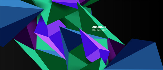 3d low poly abstract shape background vector illustration