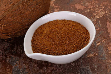 Coconut brown sugar in the bowl