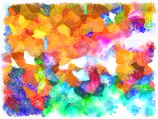 Illustration style background image Abstract patterns in various colors Watercolor painted pattern.