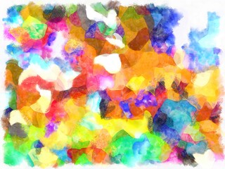 Illustration style background image Abstract patterns in various colors Watercolor painted pattern.