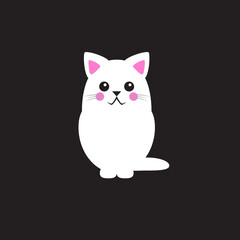 Cute cat. Simple modern geometric flat style vector illustration.