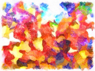 Illustration style background image Abstract patterns in various colors Watercolor painted pattern.