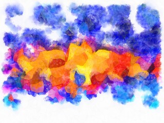 Illustration style background image Abstract patterns in various colors Watercolor painted pattern.