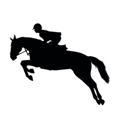 Silhouette Of Horseback Riding Or Equestrian Sport