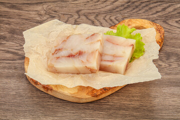Raw pollock fish fillet for cooking