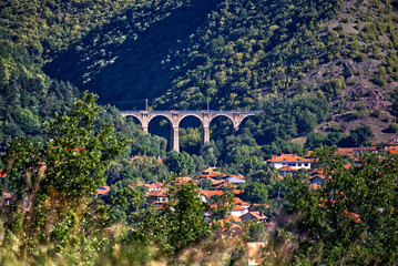 Old railway viaduct in the mountains