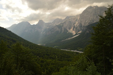 Fototapeta premium Stunning mountain landscape in the Valbona Valley in Albania