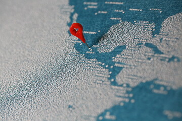 handmade travel felt painted map with pin, mexico