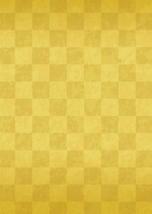 疑似金色市松モザイク柄の和紙の質感