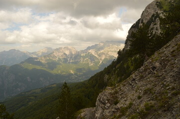 Fototapeta premium The dramatic mountain landscapes of the Valbona Valley in Albania