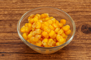 Sweet corn seeds in the bowl