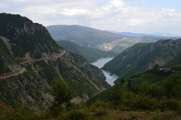Naklejka premium The dramatic mountain landscapes of the Valbona Valley in Albania