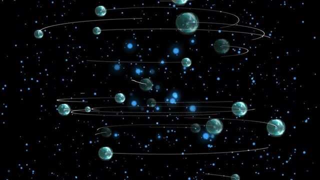 Planetary trails forming wonderful Orbit solar space galaxy milky way like 4K UHD
