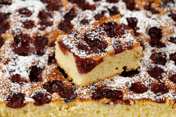 A small portion of cherry pie