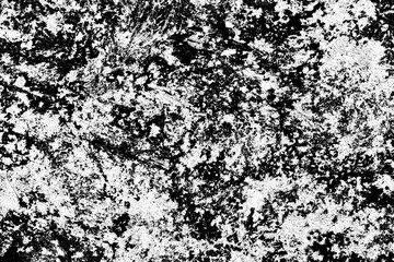 Splatter background. White spray paint on black paper. Grain blob effect pattern. Grunge noise texture. Scratched distressed backdrop for graphic design.