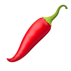 3d realistic vector illustration. Red hot chili pepper isolated on white background.