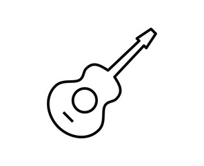Guitar icon vector, Acoustic musical instrument sign Isolated on white background. Modern, simple flat vector illustration for web site or mobile app
